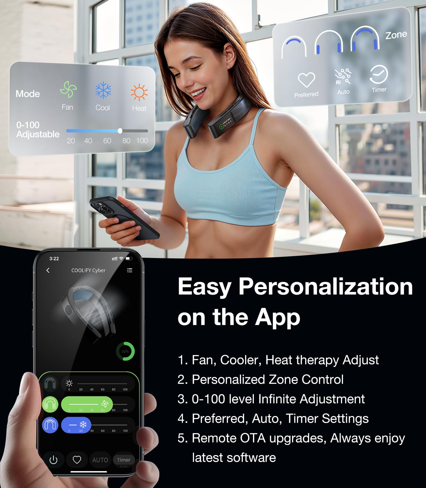 Foto 6 | Ventilador de Cuello Torras Coolify Cyber - Venta Internacional