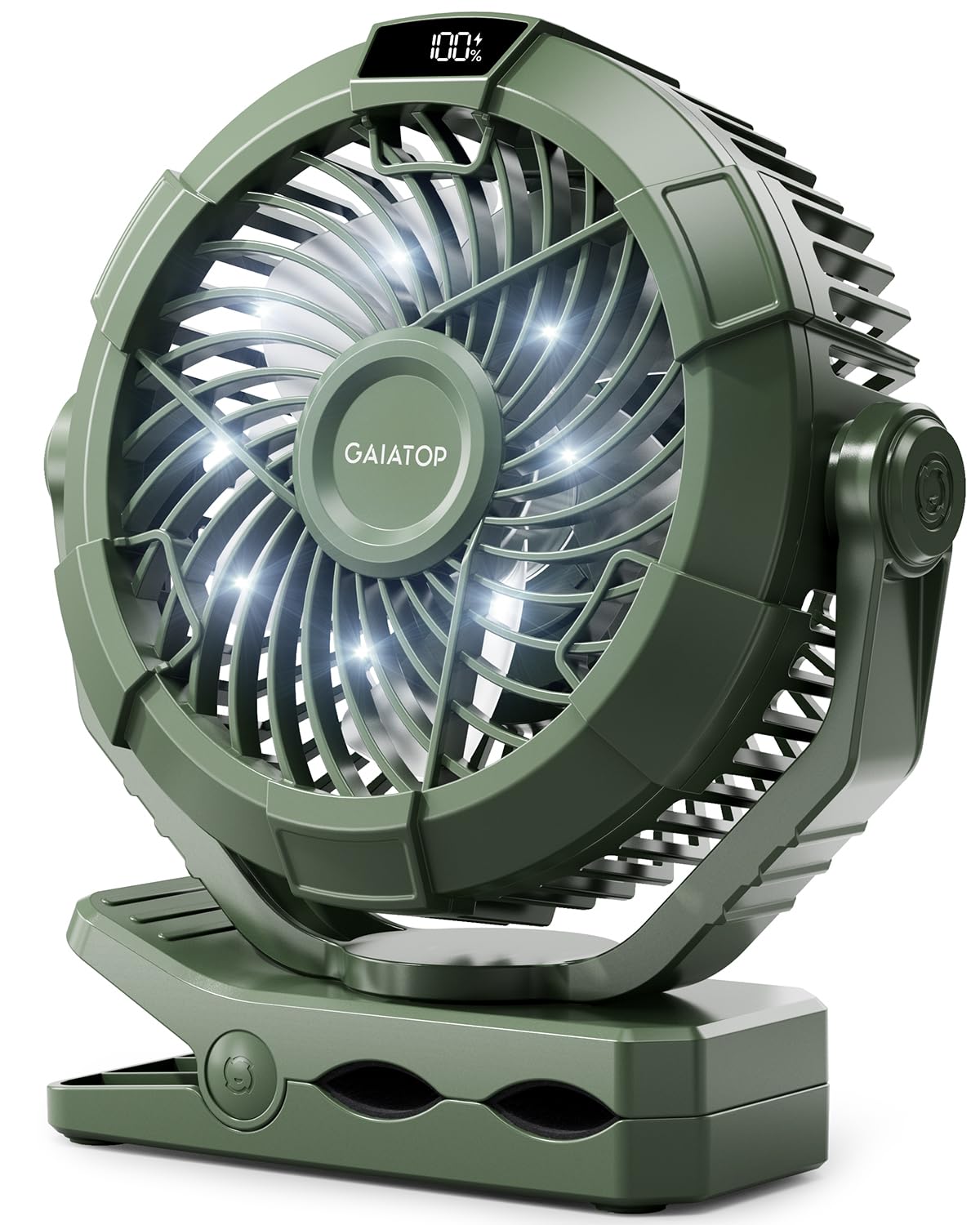 Foto 2 pulgar | Ventilador de Camping Gaiatop 4000 mAh con Luz Recargable y 3 Velocidades