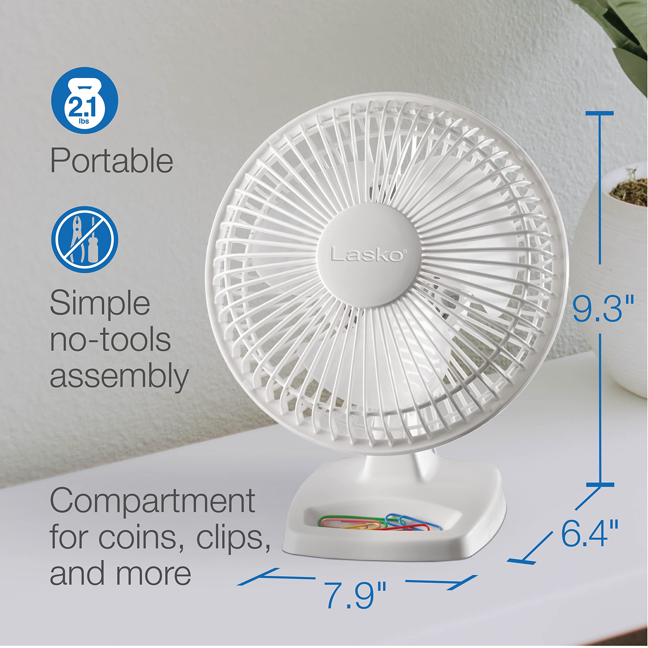 Foto 7 pulgar | Ventilador Lasko 2002w Personal De 6 Pulgadas Blanco - Venta Internacional.