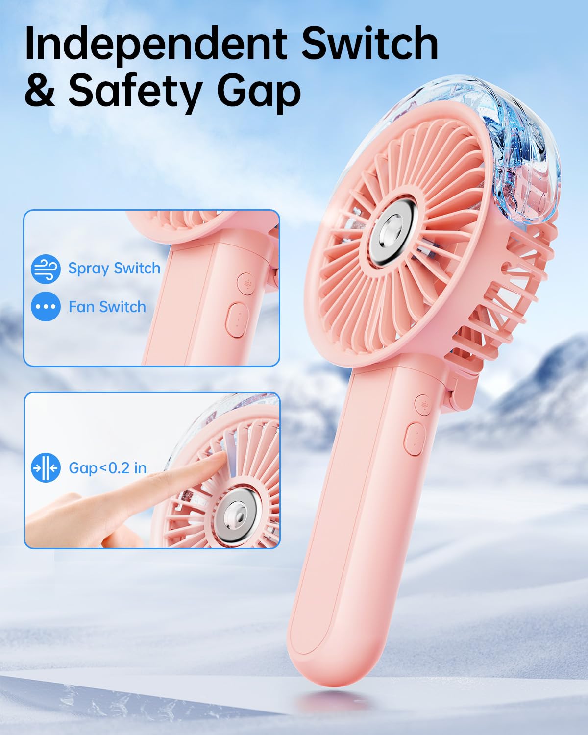 Foto 6 pulgar | Ventilador Nebulizador Portátil Sweetfull Plegable 180° Con Tanque De Agua De 30 Ml - Venta Internacional.