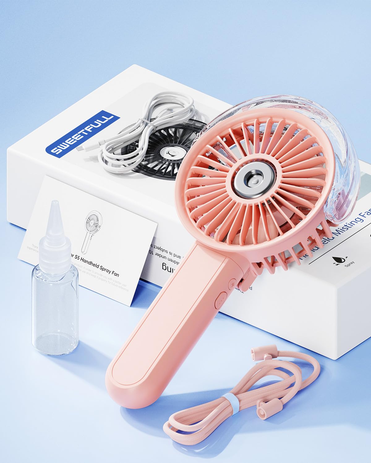 Foto 8 pulgar | Ventilador Nebulizador Portátil Sweetfull Plegable 180° Con Tanque De Agua De 30 Ml - Venta Internacional.