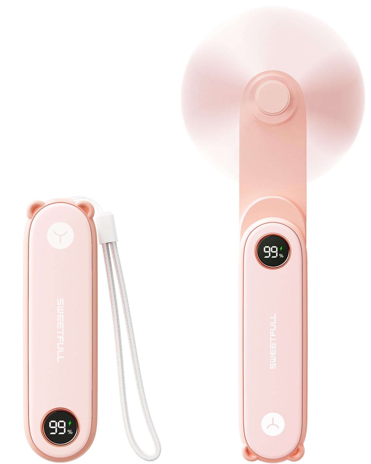 Miniventilador Portátil Sweetfull Con Pantalla Led Y Linterna - Venta Internacional.