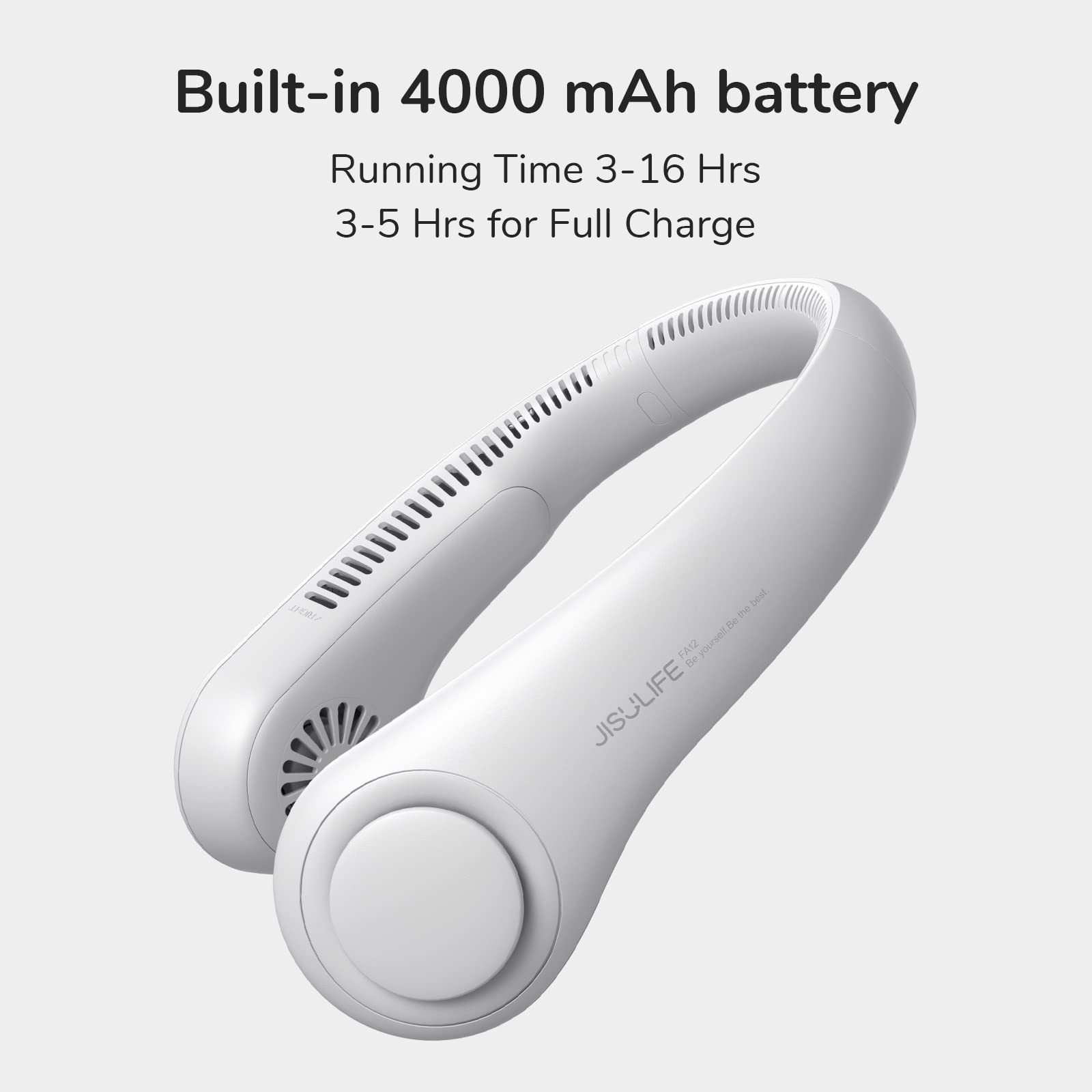Foto 7 pulgar | Ventilador De Cuello Portátil Jisulife, Sin Hojas, Recargable, 4000 Mah, Gris - Venta Internacional.