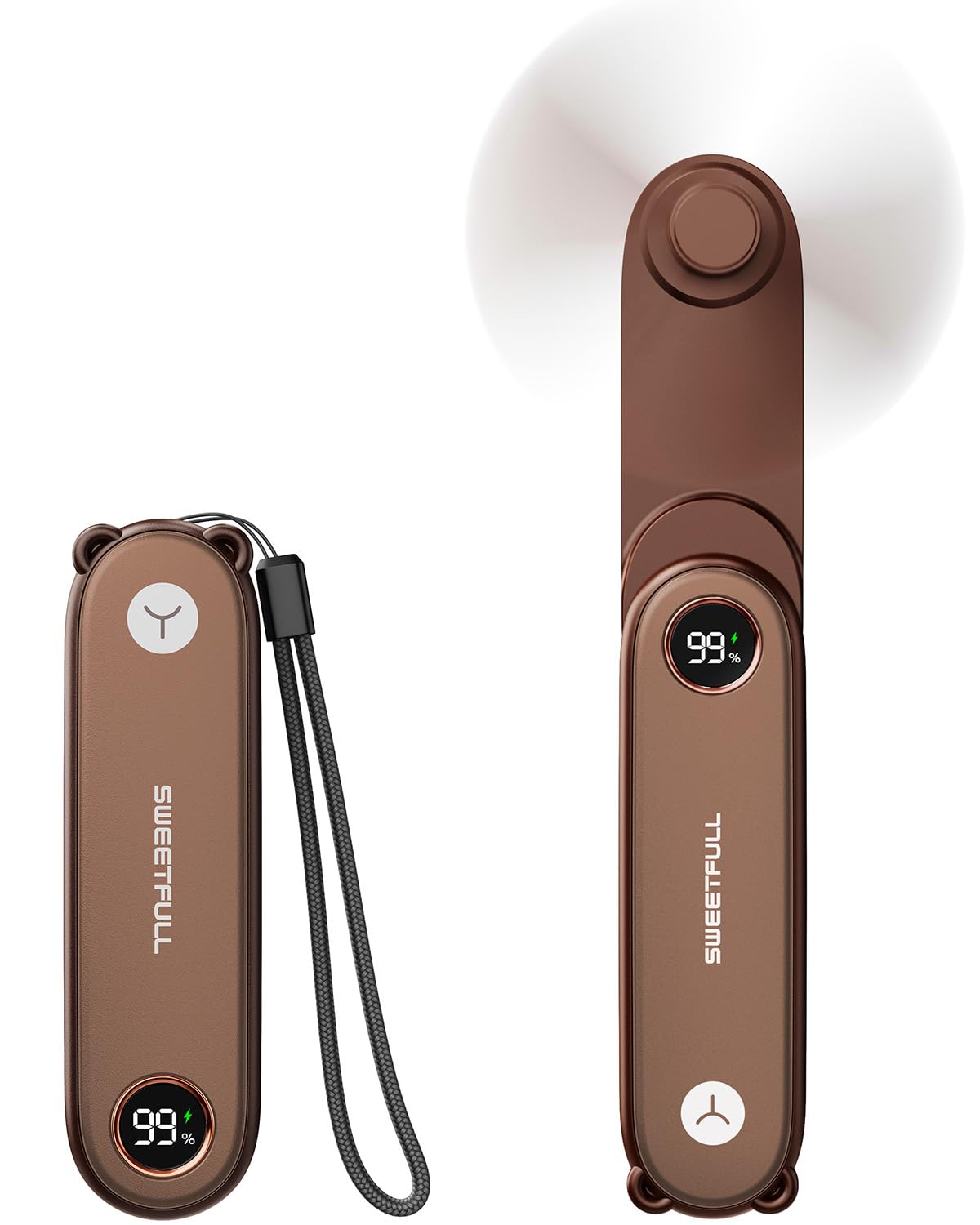 Miniventilador Portátil Sweetfull Con Pantalla Led Y Linterna - Venta Internacional.