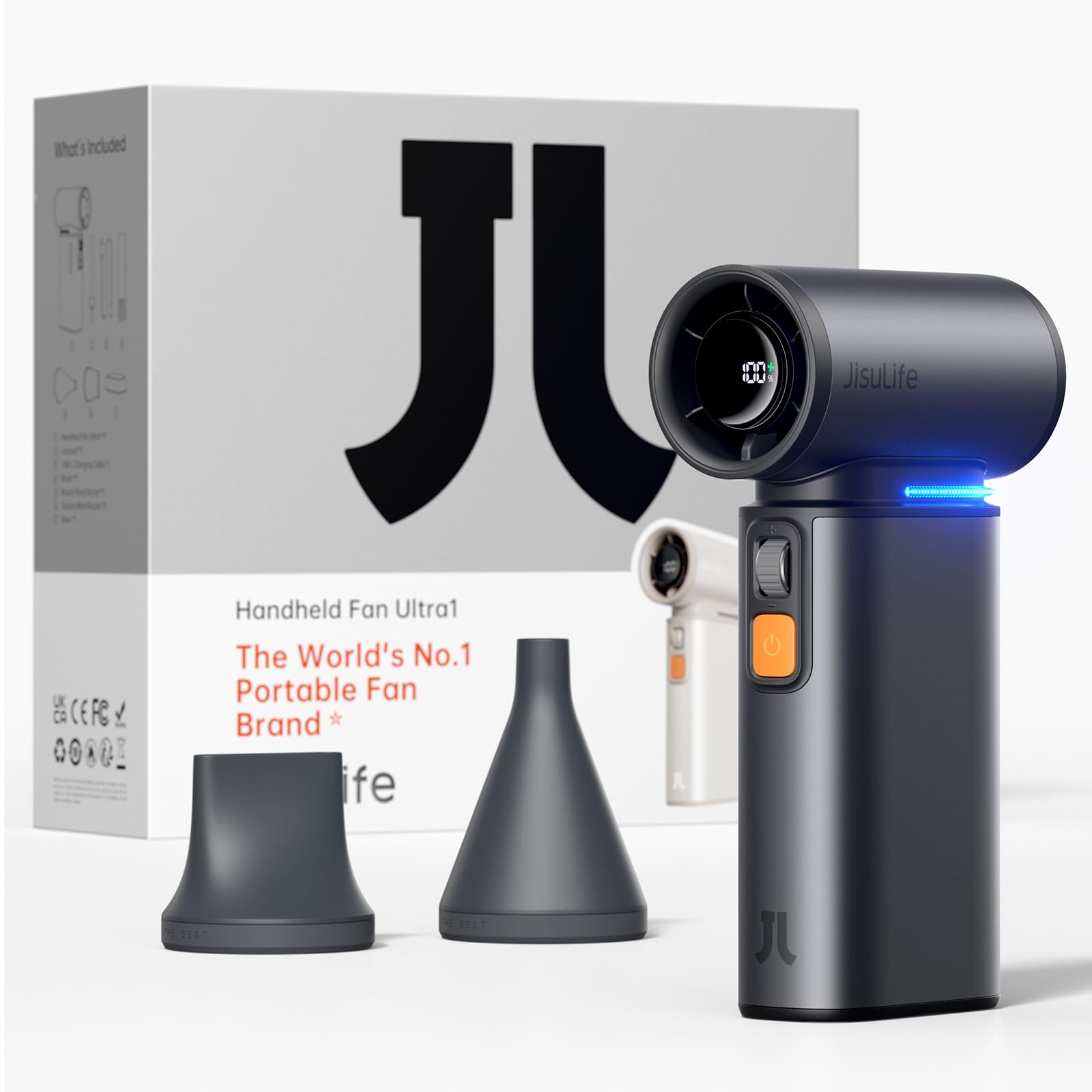 Foto 1 | Turboventilador Portátil De Mano Jisulife 9000 Mah Usb Gris - Venta Internacional.