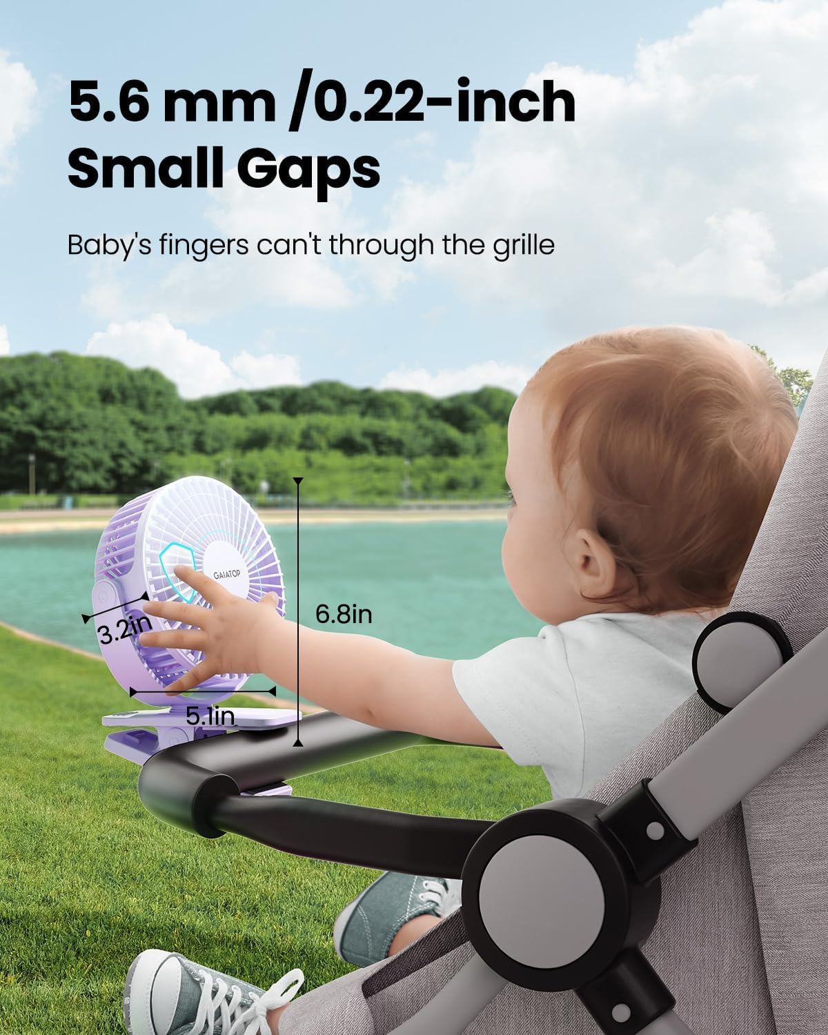 Foto 4 pulgar | Ventilador Portátil Con Clip Gaiatop Gaiatop, Funciona Con Pilas, Color Morado - Venta Internacional.