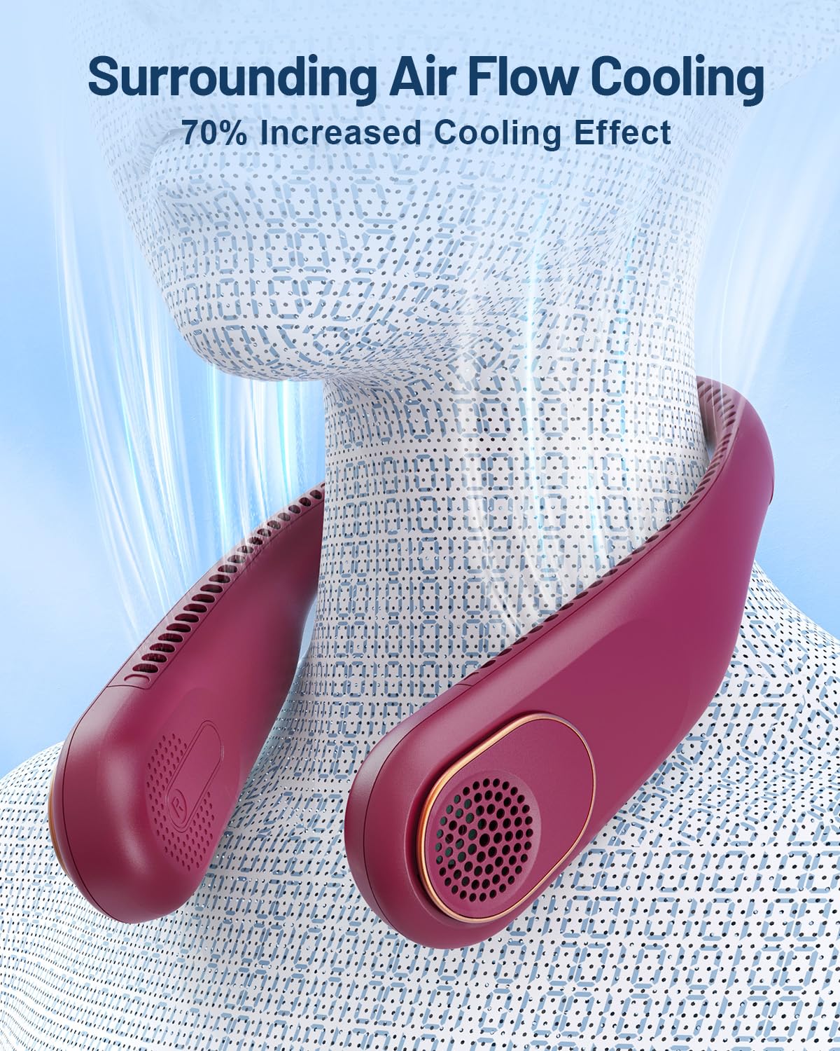Foto 3 | Ventilador De Cuello Sweetfull Portátil Con Refrigeración De 360°, Sin Aspas, 4000 Mah - Venta Internacional.