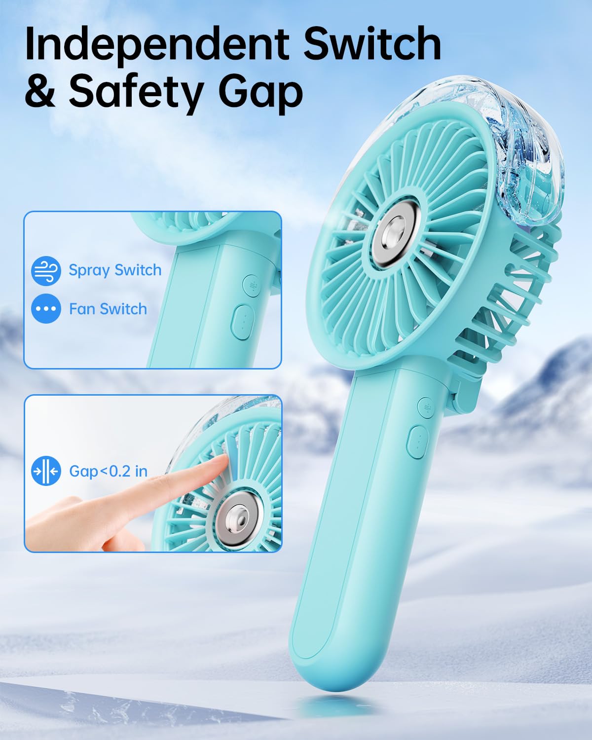 Foto 6 pulgar | Ventilador Nebulizador Portátil Sweetfull Plegable 180° Con Tanque De Agua De 30 Ml - Venta Internacional.