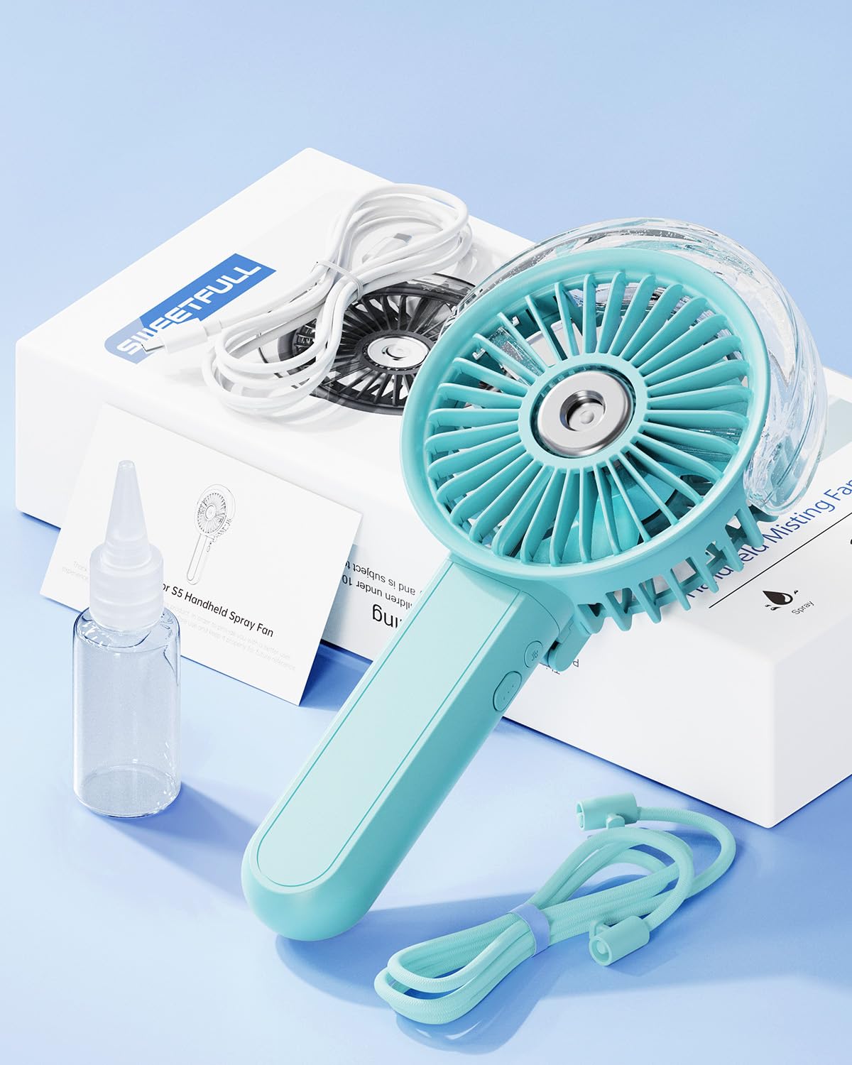 Foto 8 pulgar | Ventilador Nebulizador Portátil Sweetfull Plegable 180° Con Tanque De Agua De 30 Ml - Venta Internacional.