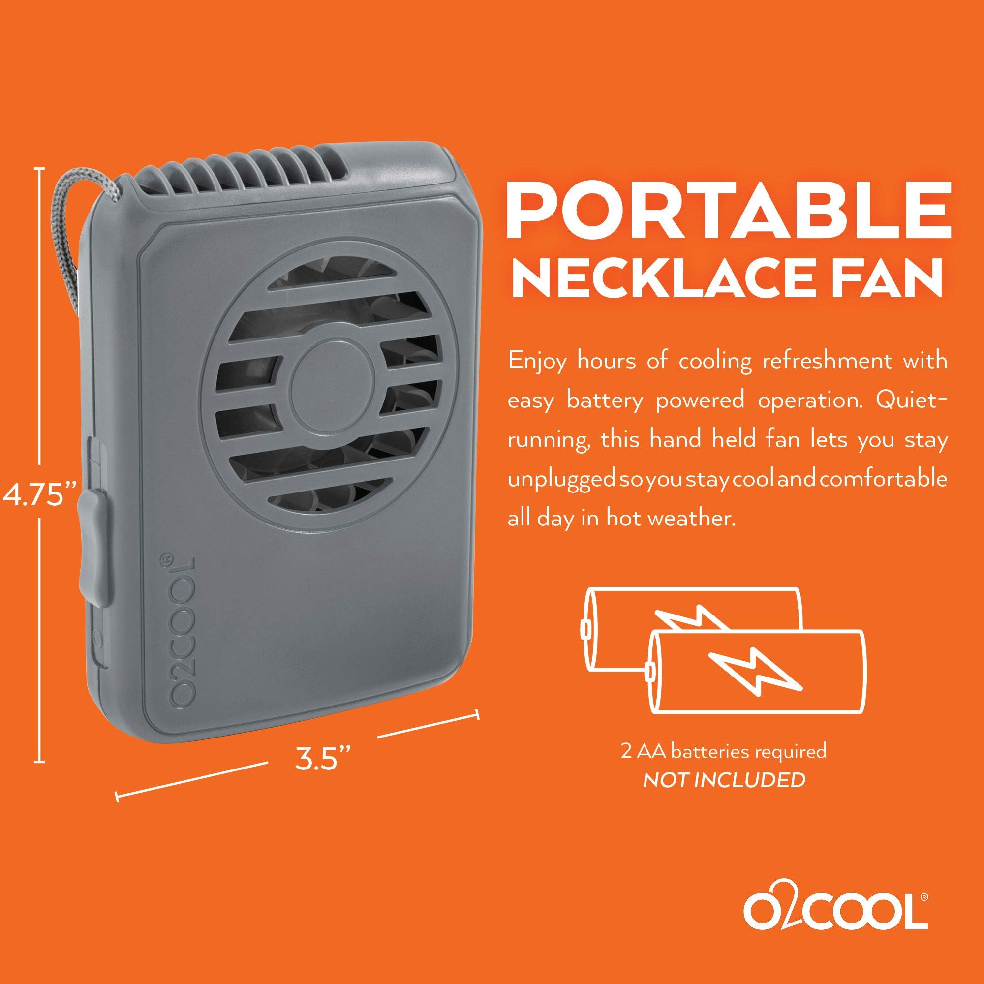 Foto 5 | Ventilador Neck Personal Travel O2cool Con Batería Gris - Venta Internacional.