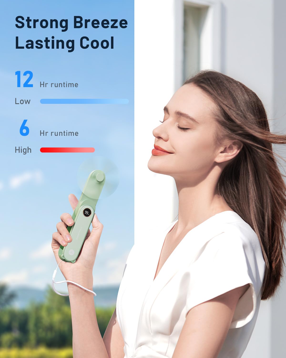 Foto 2 | Miniventilador Portátil Sweetfull Con Pantalla Led Y Linterna - Venta Internacional.