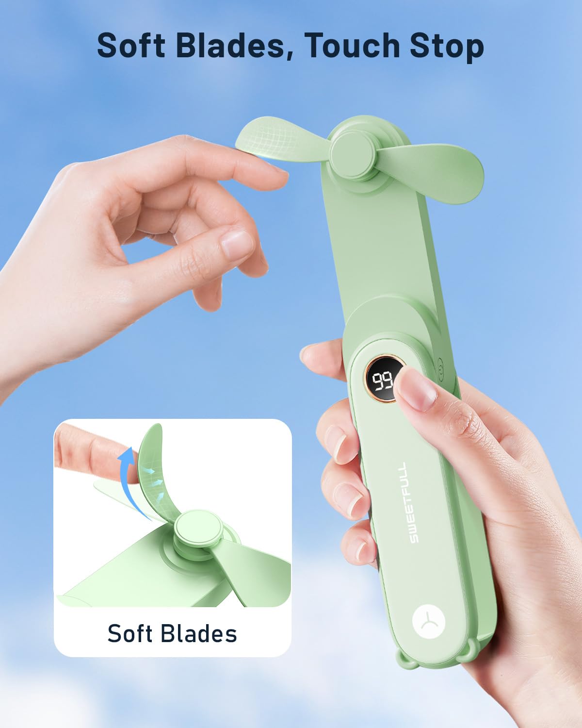 Foto 6 | Miniventilador Portátil Sweetfull Con Pantalla Led Y Linterna - Venta Internacional.