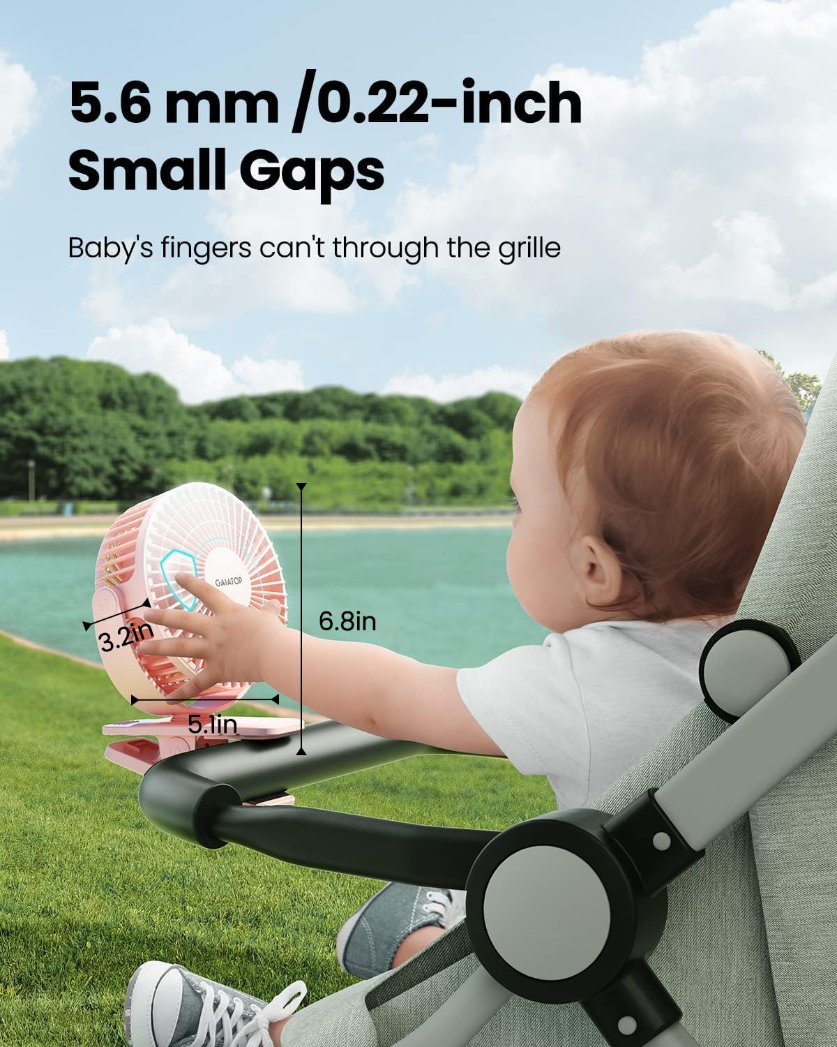 Foto 4 pulgar | Ventilador Portátil Con Clip Gaiatop Gaiatop, Funciona Con Pilas, Color Rosa - Venta Internacional.