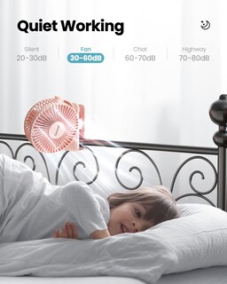 Foto 5 | Ventilador Portátil Con Clip Gaiatop Gaiatop, Funciona Con Pilas, Color Rosa - Venta Internacional.