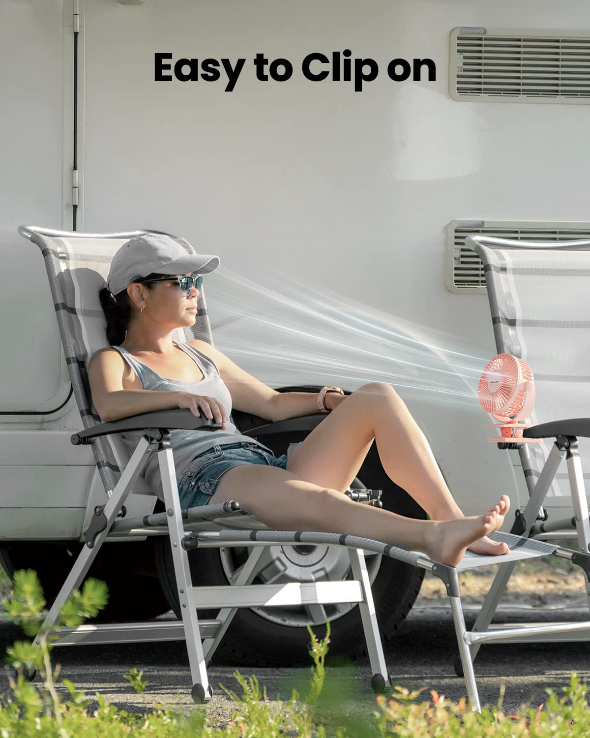 Foto 7 | Ventilador Portátil Con Clip Gaiatop Gaiatop, Funciona Con Pilas, Color Rosa - Venta Internacional.