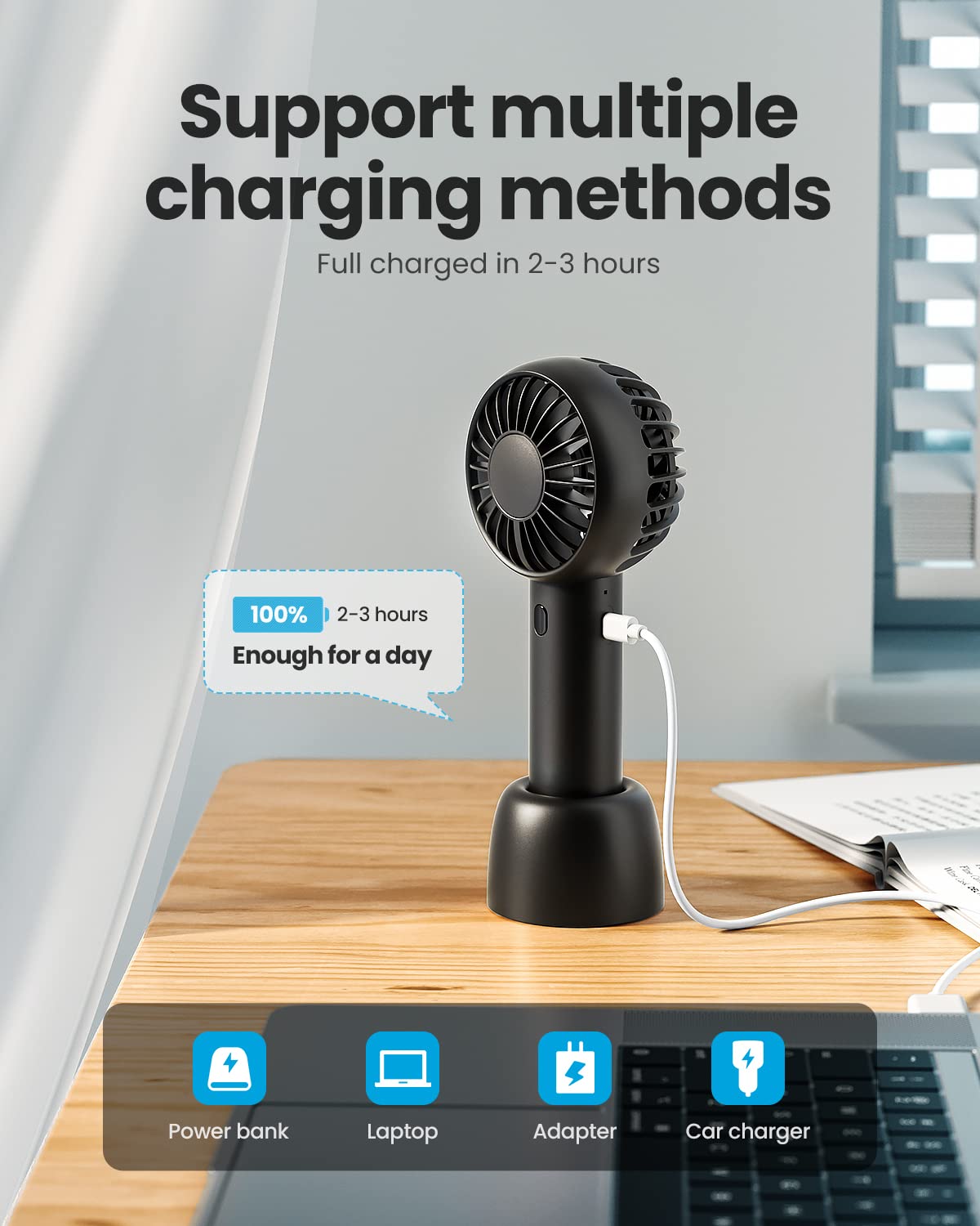 Foto 7 pulgar | Ventilador Portátil Gaiatop Negro-Venta Internacional