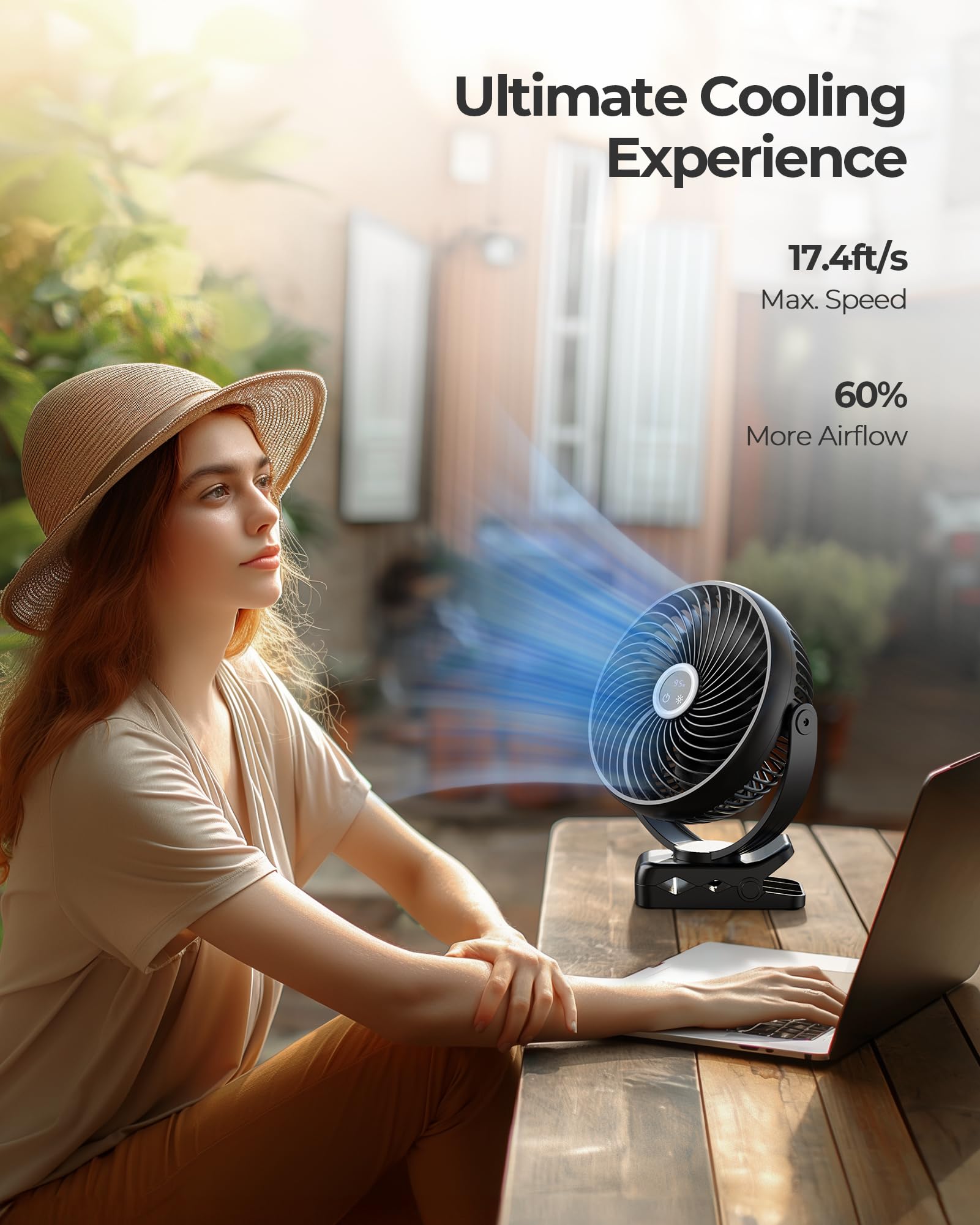 Foto 3 pulgar | Ventilador Portátil con Clip Koonie de 10000 mAh 8 Pulgadas con Linterna Led - Venta Internacional