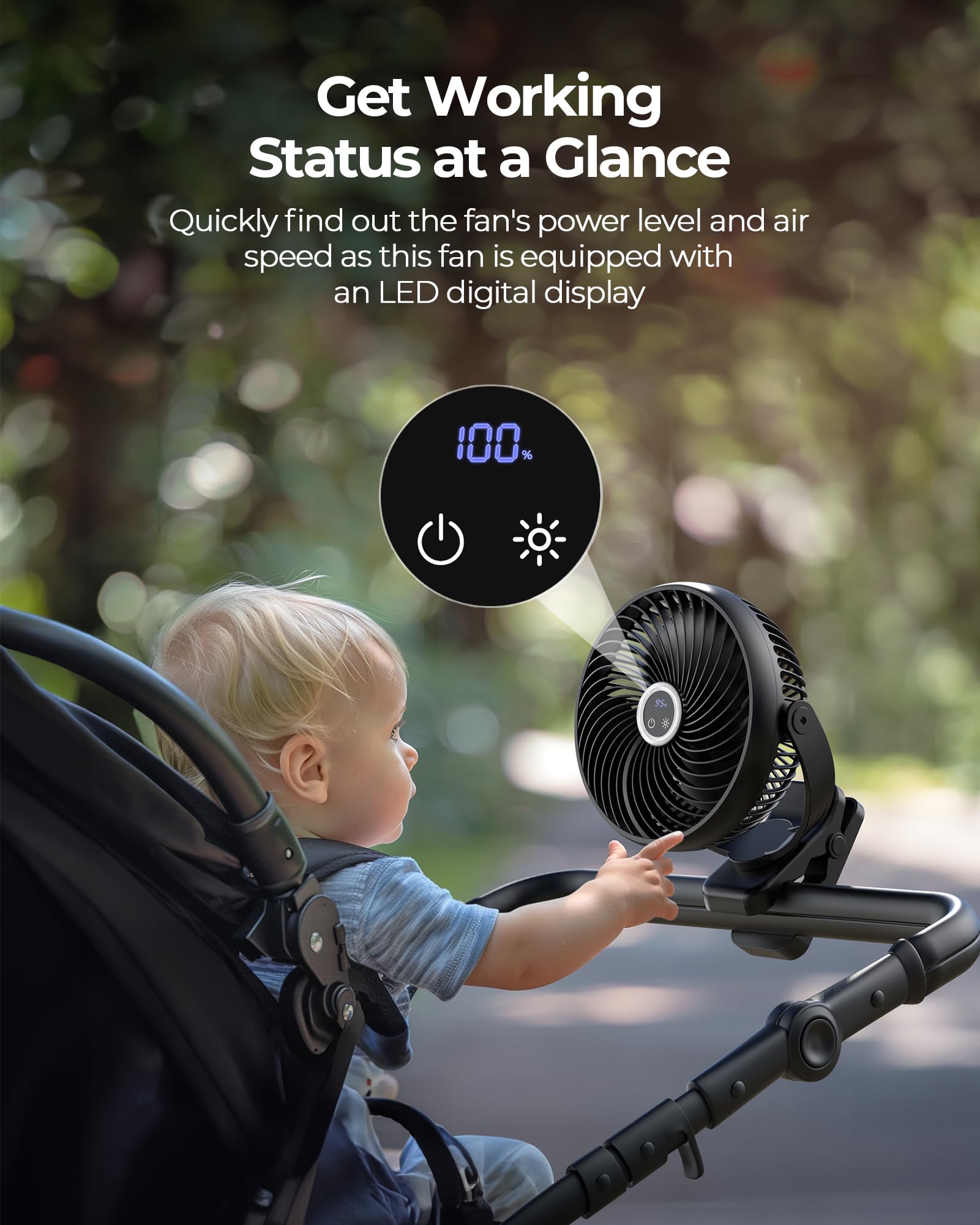 Foto 5 pulgar | Ventilador Portátil con Clip Koonie de 10000 mAh 8 Pulgadas con Linterna Led - Venta Internacional