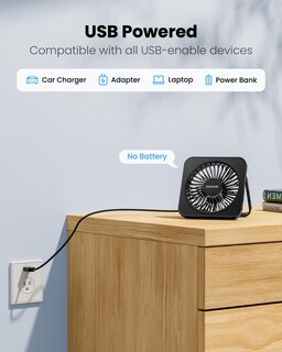 Foto 2 | Ventilador de Escritorio Gaiatop Usb de 5 Pulgadas 3 Velocidades Inclinación 180° Plegable - Venta Internacional