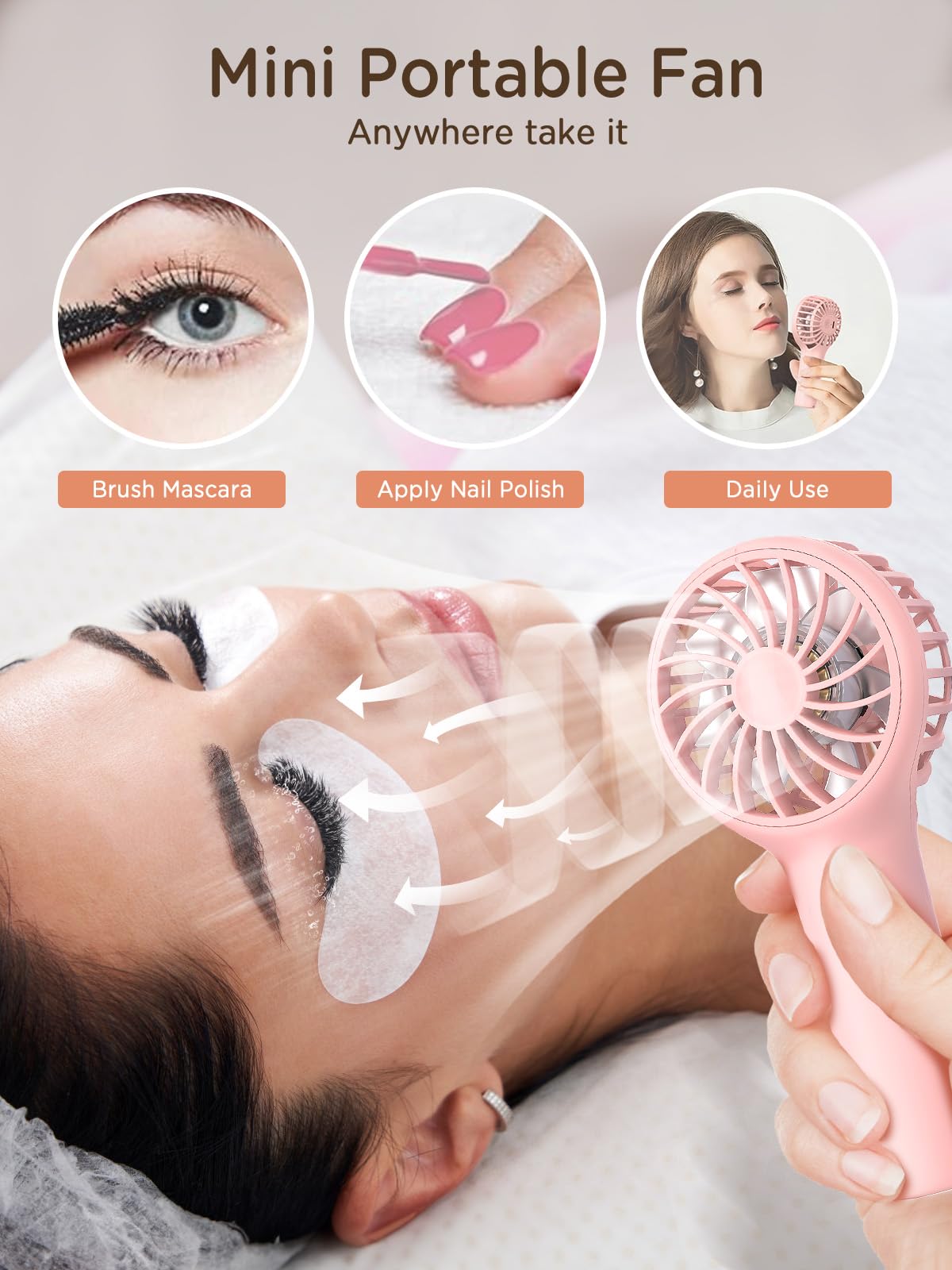 Foto 2 | Ventilador Portátil Easyacc Rosa-Venta Internacional