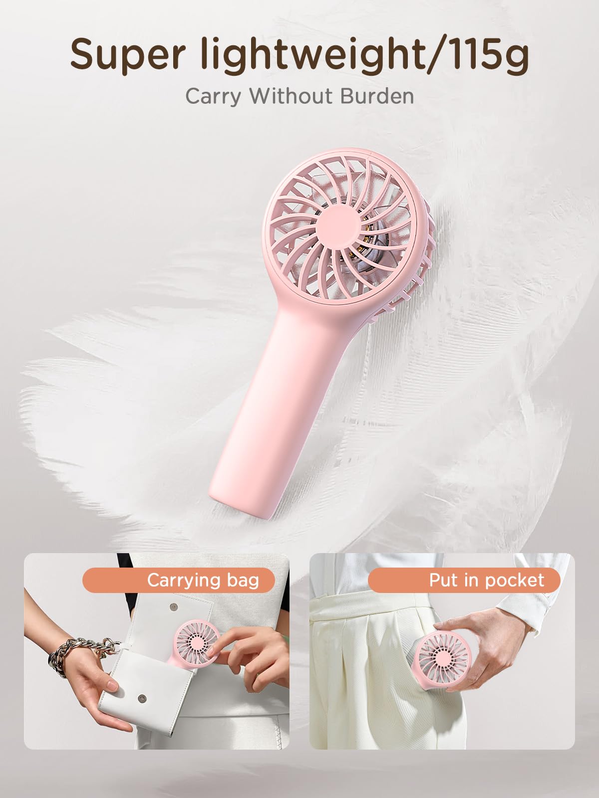 Foto 6 pulgar | Ventilador Portátil Easyacc Rosa-Venta Internacional
