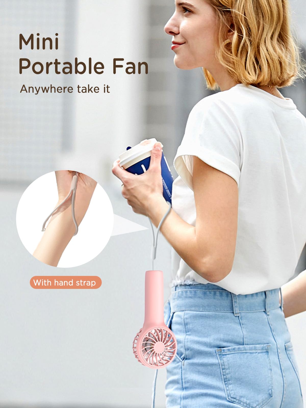 Foto 8 pulgar | Ventilador Portátil Easyacc Rosa-Venta Internacional