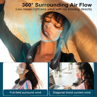 Foto 2 | Ventilador de Cuello Civpower Portátil Recargable Negro - Venta Internacional
