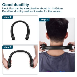 Foto 7 | Ventilador de Cuello Civpower Portátil Recargable Negro - Venta Internacional