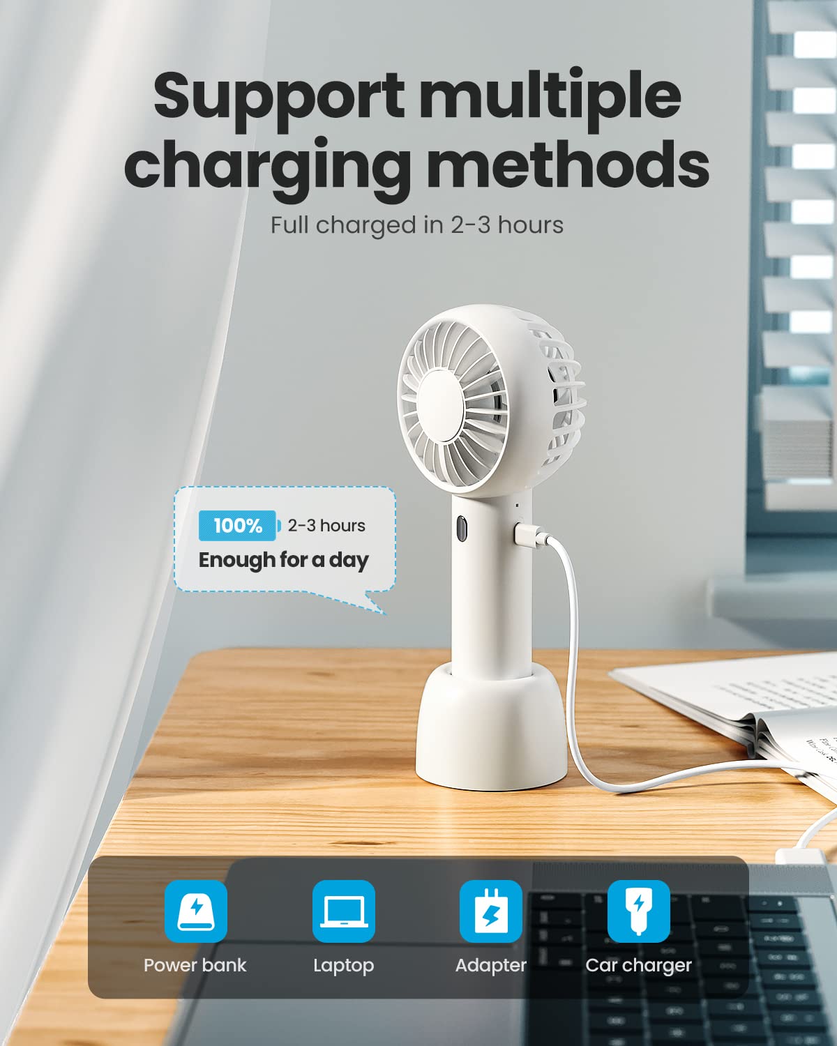 Foto 5 | Ventilador Portátil Gaiatop Mini Handheld 3 Velocidades Recargable - Venta Internacional