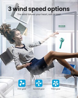 Foto 4 | Ventilador Portátil Gaiatop Bp26 De 3 Velocidades Recargable Por Usb - Venta Internacional