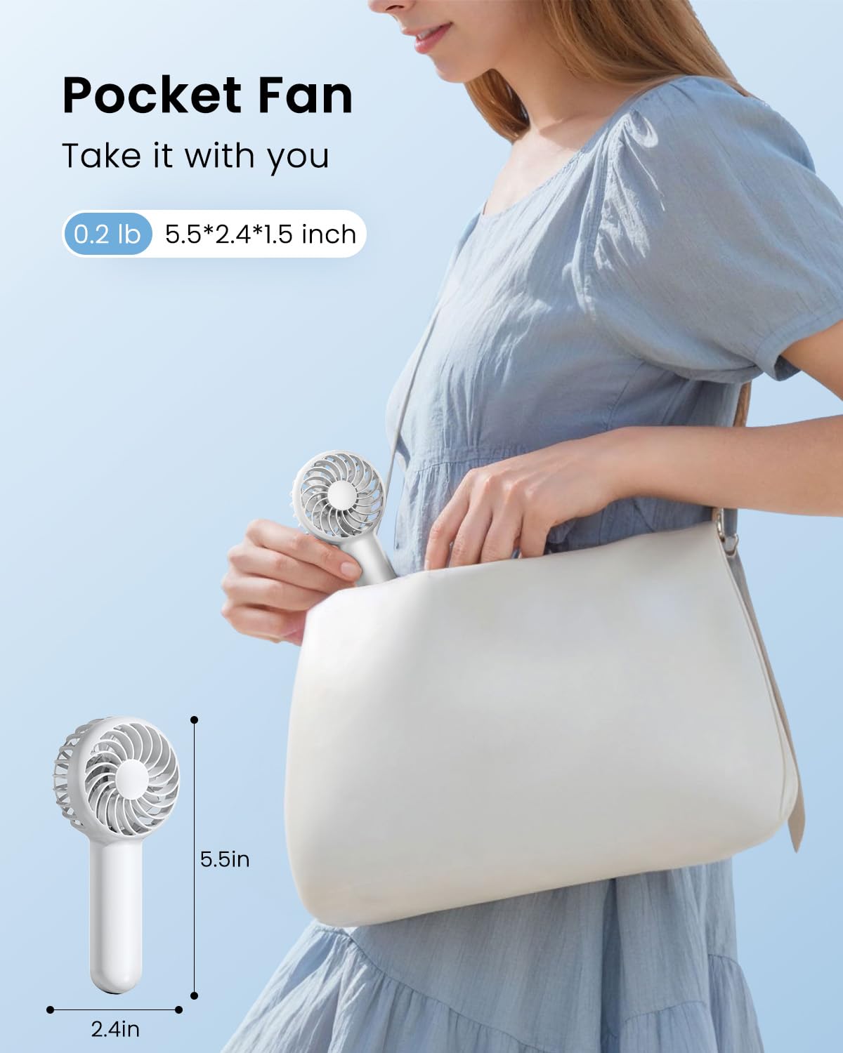 Foto 4 pulgar | Ventilador Portátil Gaiatop Mini De Mano De 3 Velocidades, 2000 Mah, Blanco - Venta Internacional.