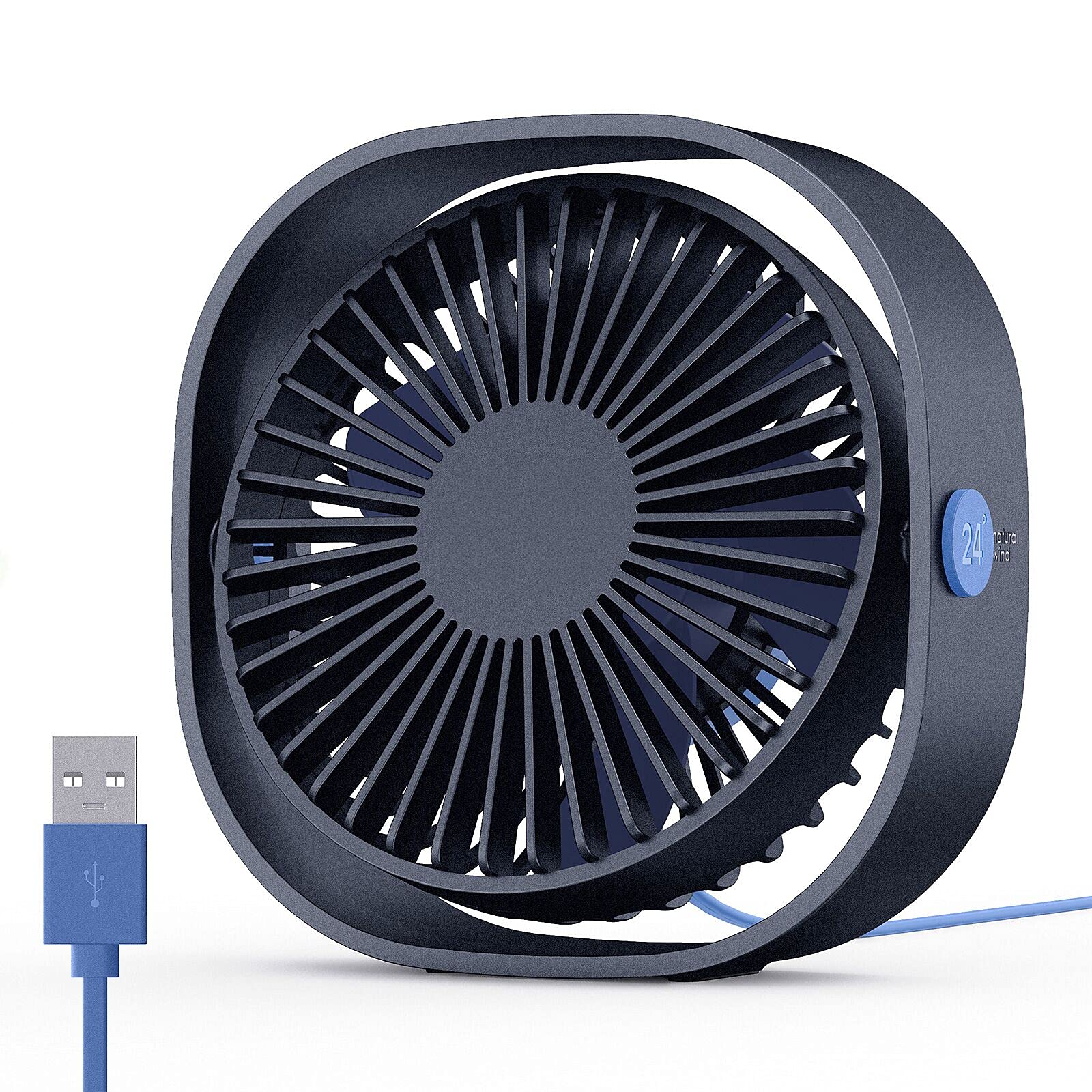 Foto 2 pulgar | Ventilador de Escritorio Easyacc USB 3 Velocidades Giratorio 360° - Venta Internacional