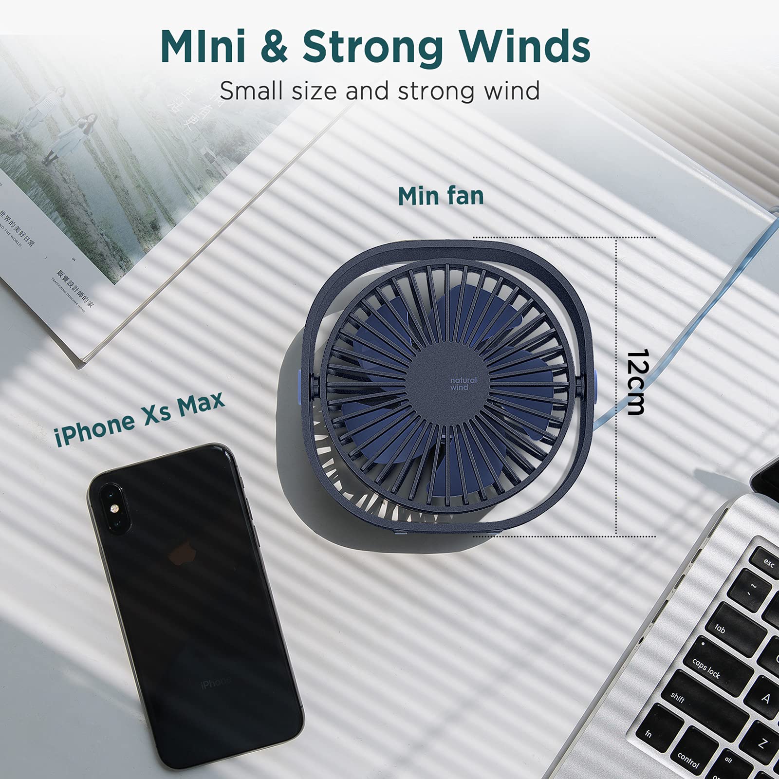 Foto 3 pulgar | Ventilador de Escritorio Easyacc USB 3 Velocidades Giratorio 360° - Venta Internacional