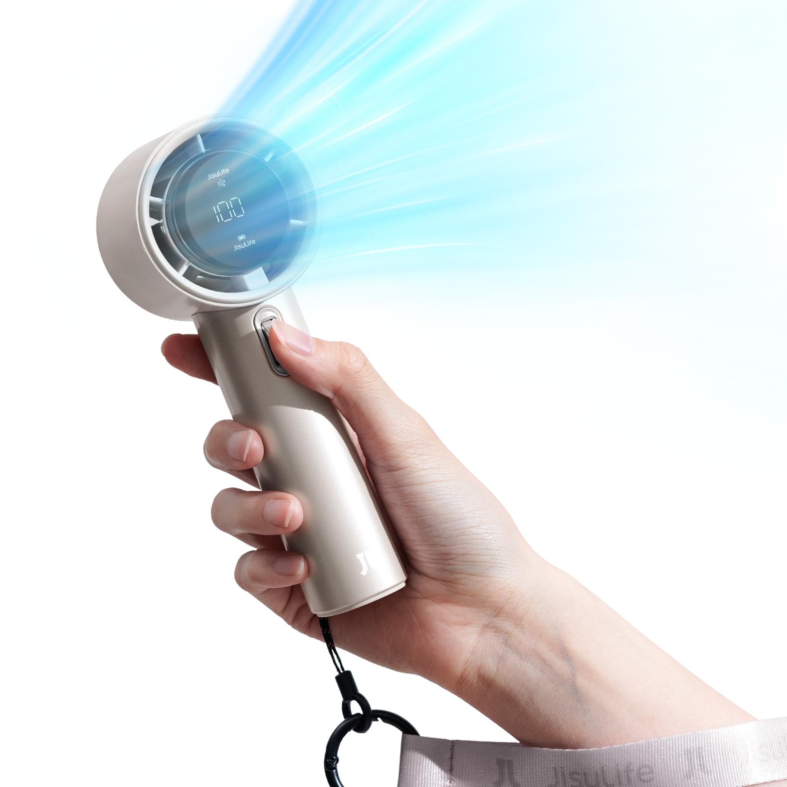 Ventilador Portátil Jisulife Turbo Con Batería De 5000 Mah, Color Marrón - Venta Internacional.