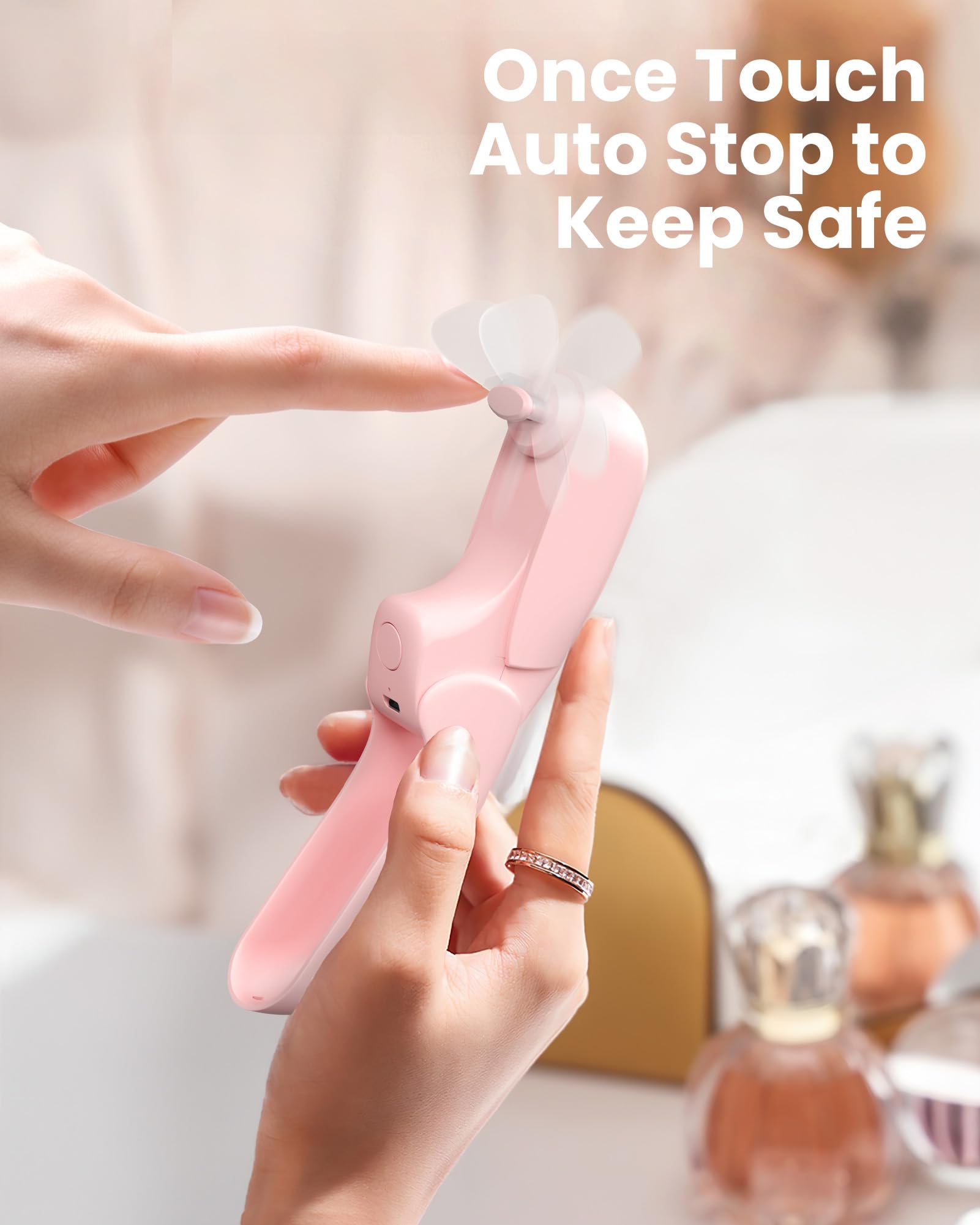 Foto 8 pulgar | Ventilador de Mano Koonie Portátil Mini Rosa - Venta Internacional