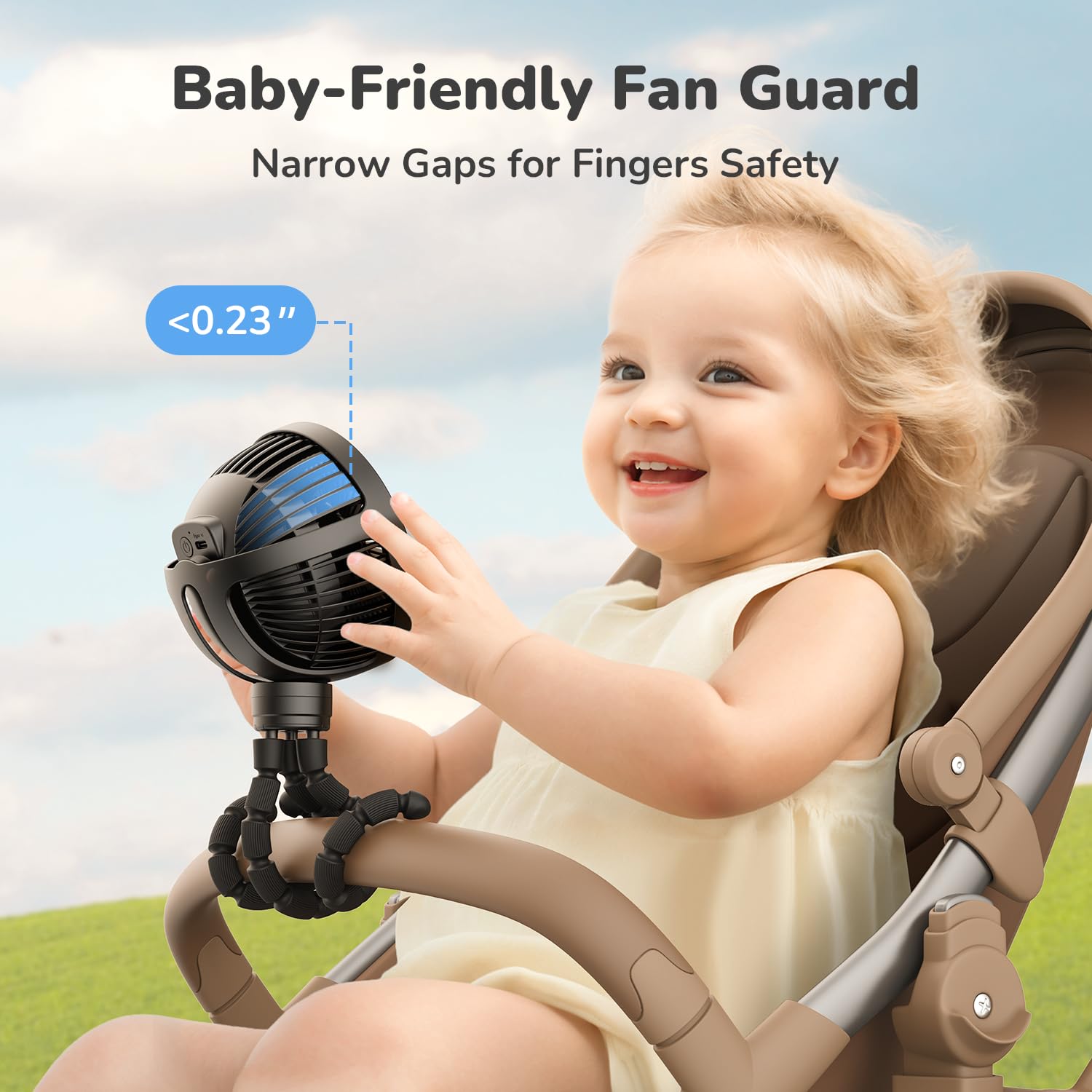 Foto 3 | Ventilador Para Cochecito Gusgu Gf35 Que Funciona Con Pilas Y Recargable Por Usb - Venta Internacional.