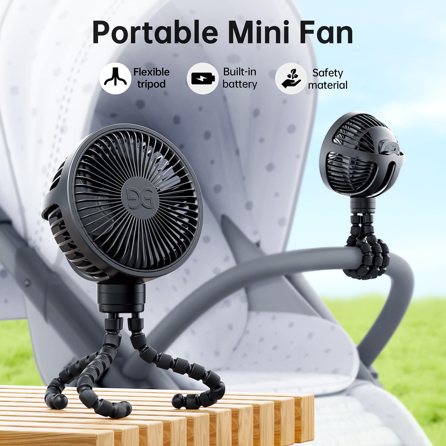 Foto 5 | Ventilador Para Cochecito Gusgu Gf35 Que Funciona Con Pilas Y Recargable Por Usb - Venta Internacional.
