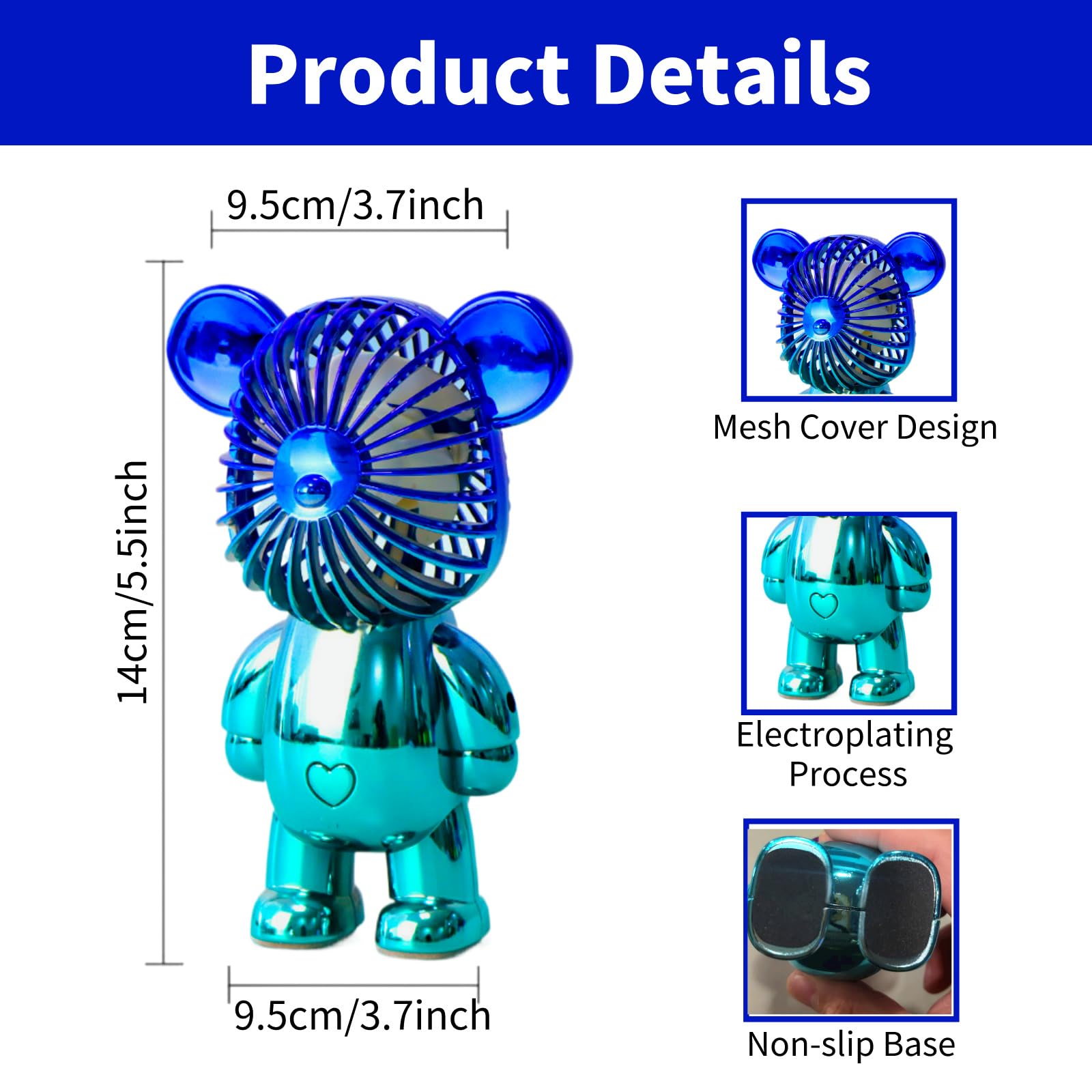 Foto 6 pulgar | Miniventilador Portátil Generic Bear, Portátil, Recargable Por Usb - Venta Internacional.