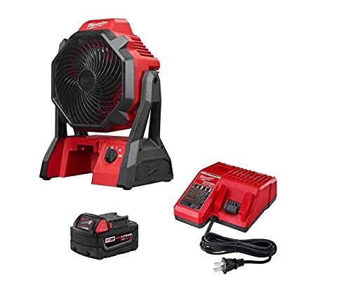 Ventilador Jobsite Milwaukee 0886-20p M18 Inalámbrico Con Batería De 5 Ah - Venta Internacional.