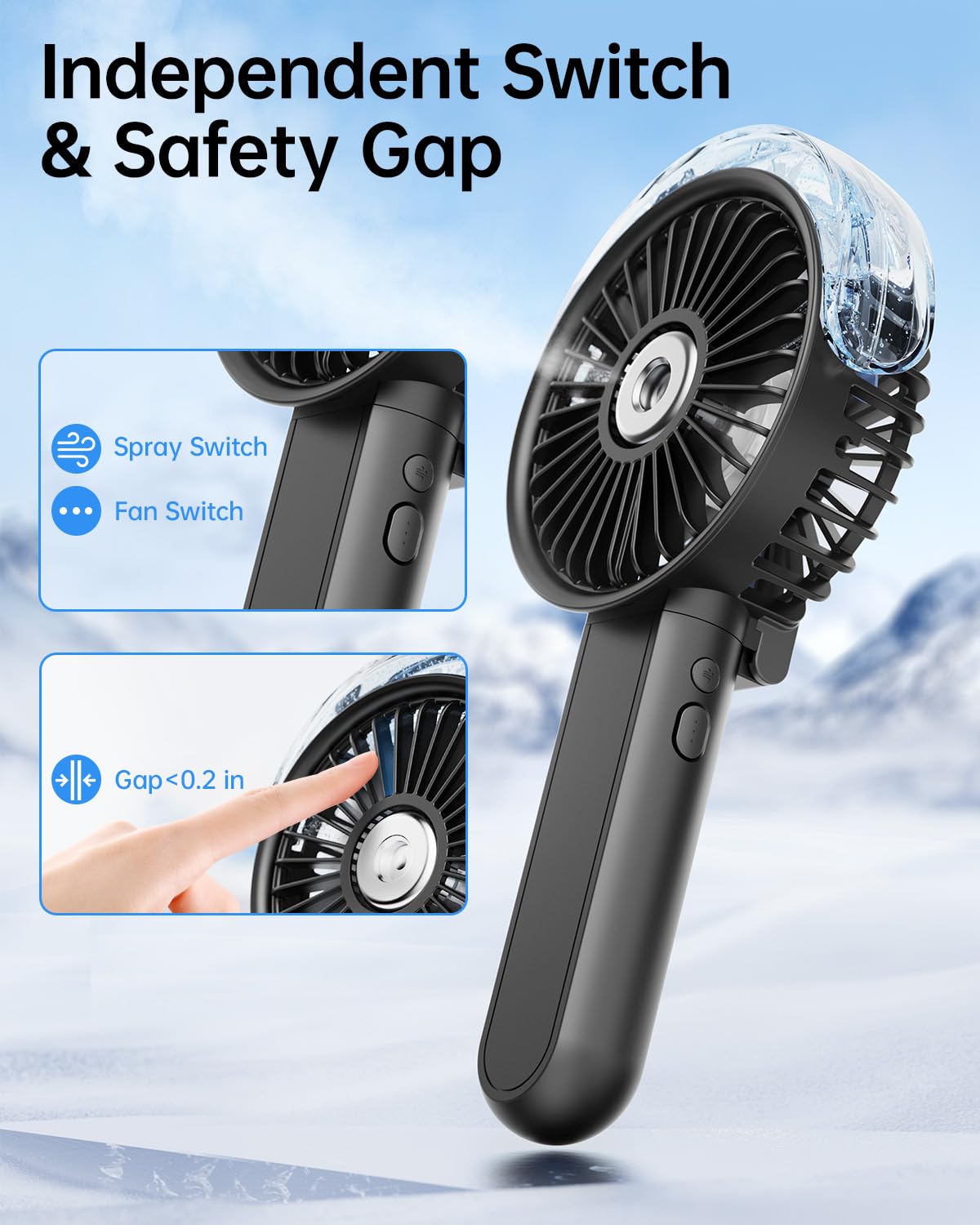 Foto 6 pulgar | Ventilador Nebulizador Portátil Sweetfull Plegable 180° con Tanque de Agua 30 Ml - Venta Internacional