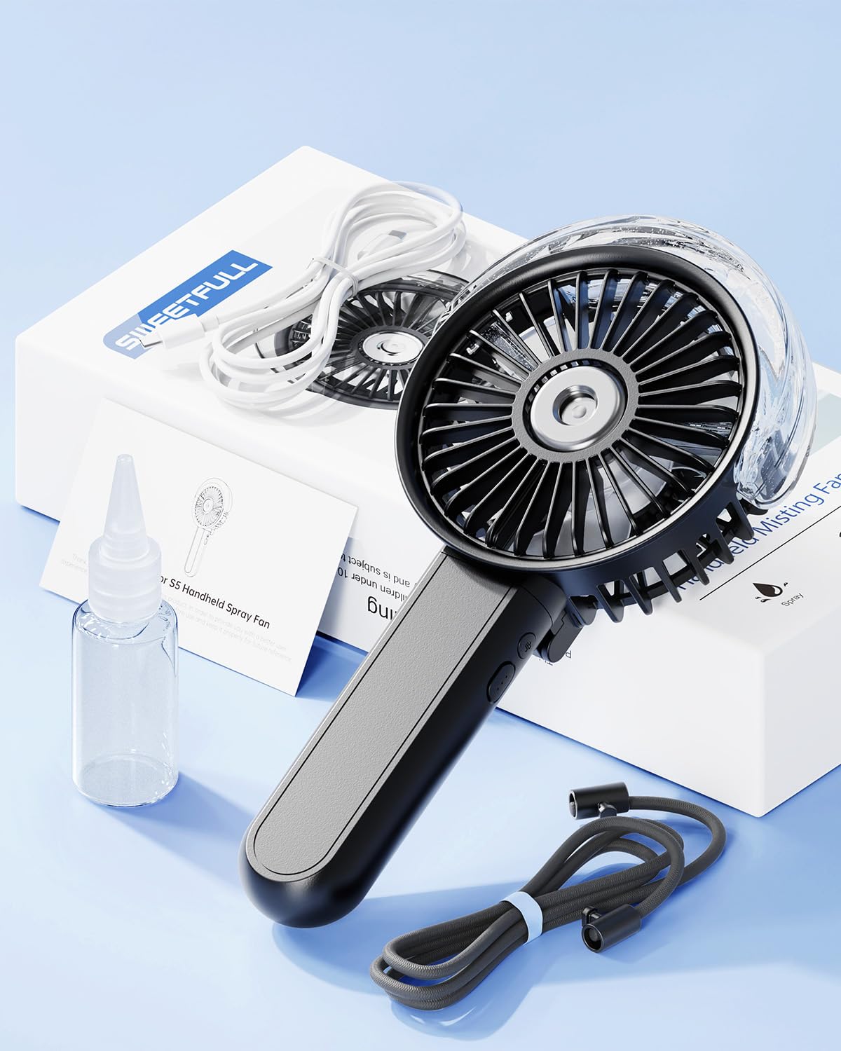 Foto 8 pulgar | Ventilador Nebulizador Portátil Sweetfull Plegable 180° con Tanque de Agua 30 Ml - Venta Internacional