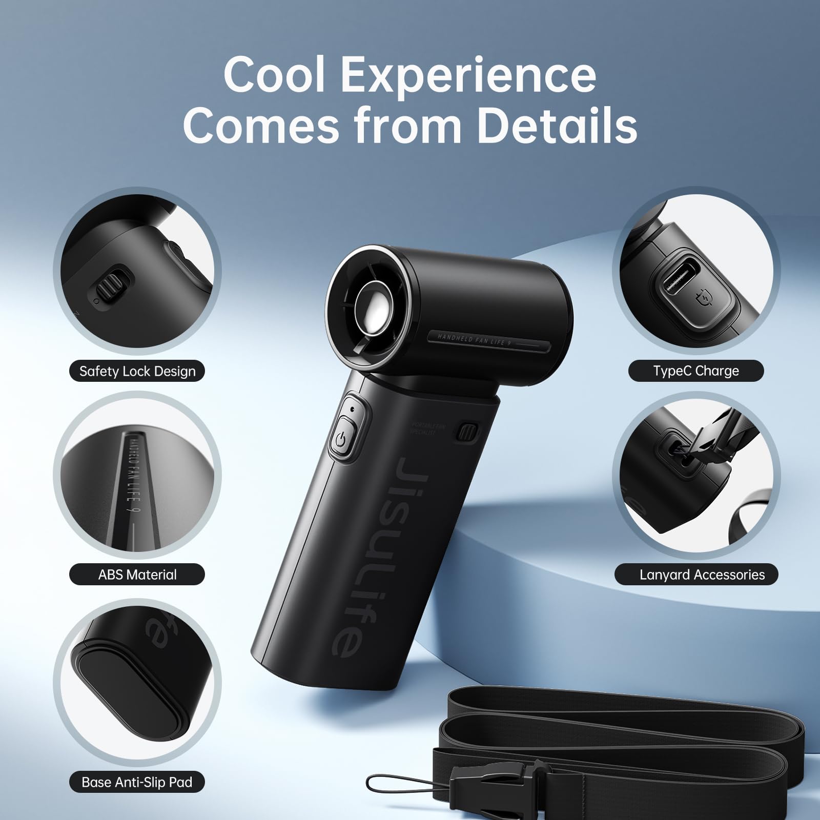 Foto 5 | Turboventilador Portátil Jisulife Portátil Recargable Por Usb 3600 Mah - Venta Internacional.