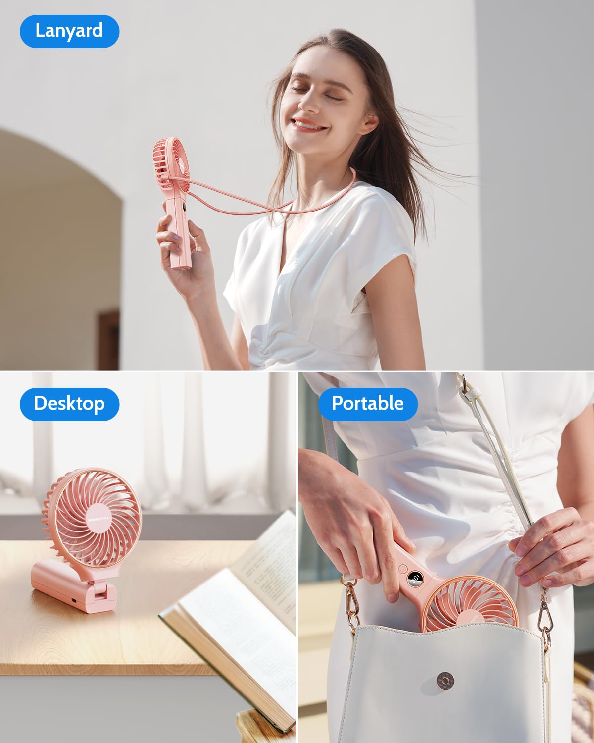 Foto 4 pulgar | Ventilador Portátil Sweetfull De 5000 Mah Recargable Con Viento De 6 Velocidades - Venta Internacional.