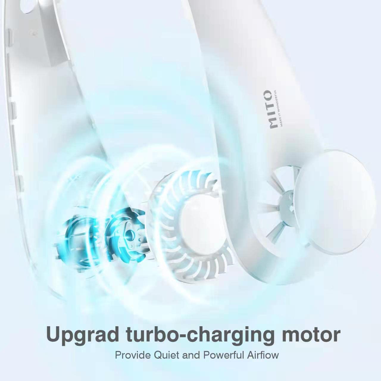 Foto 3 | Ventilador Portátil De Cuello Colgante Mito Recargable 4000 Mah - Venta Internacional.