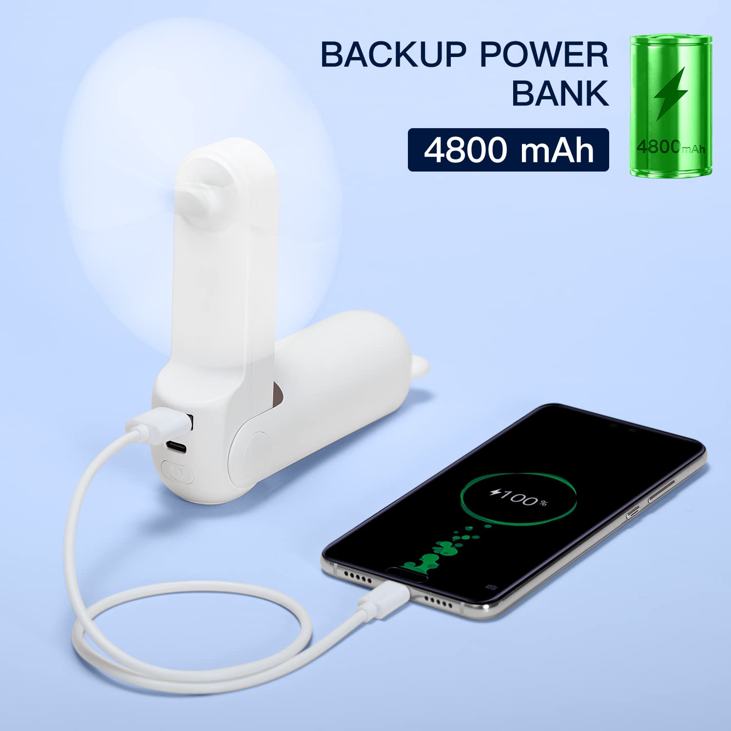 Foto 8 pulgar | Ventilador Portátil Jisulife Blanco-Venta Internacional
