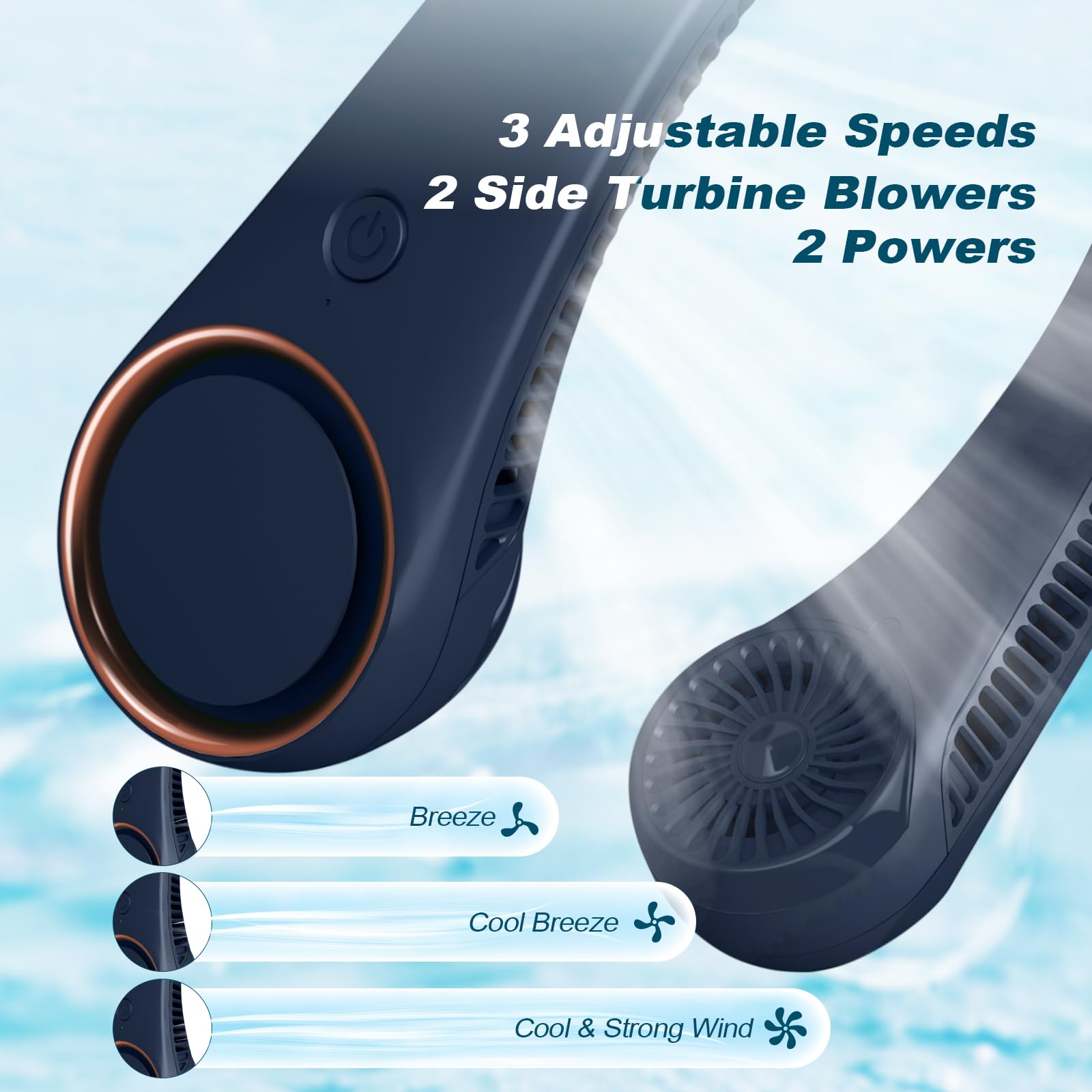 Foto 4 pulgar | Ventilador De Cuello Civpower Portátil Para Refrigeración Personal, Recargable, 4000 Mah - Venta Internacional.