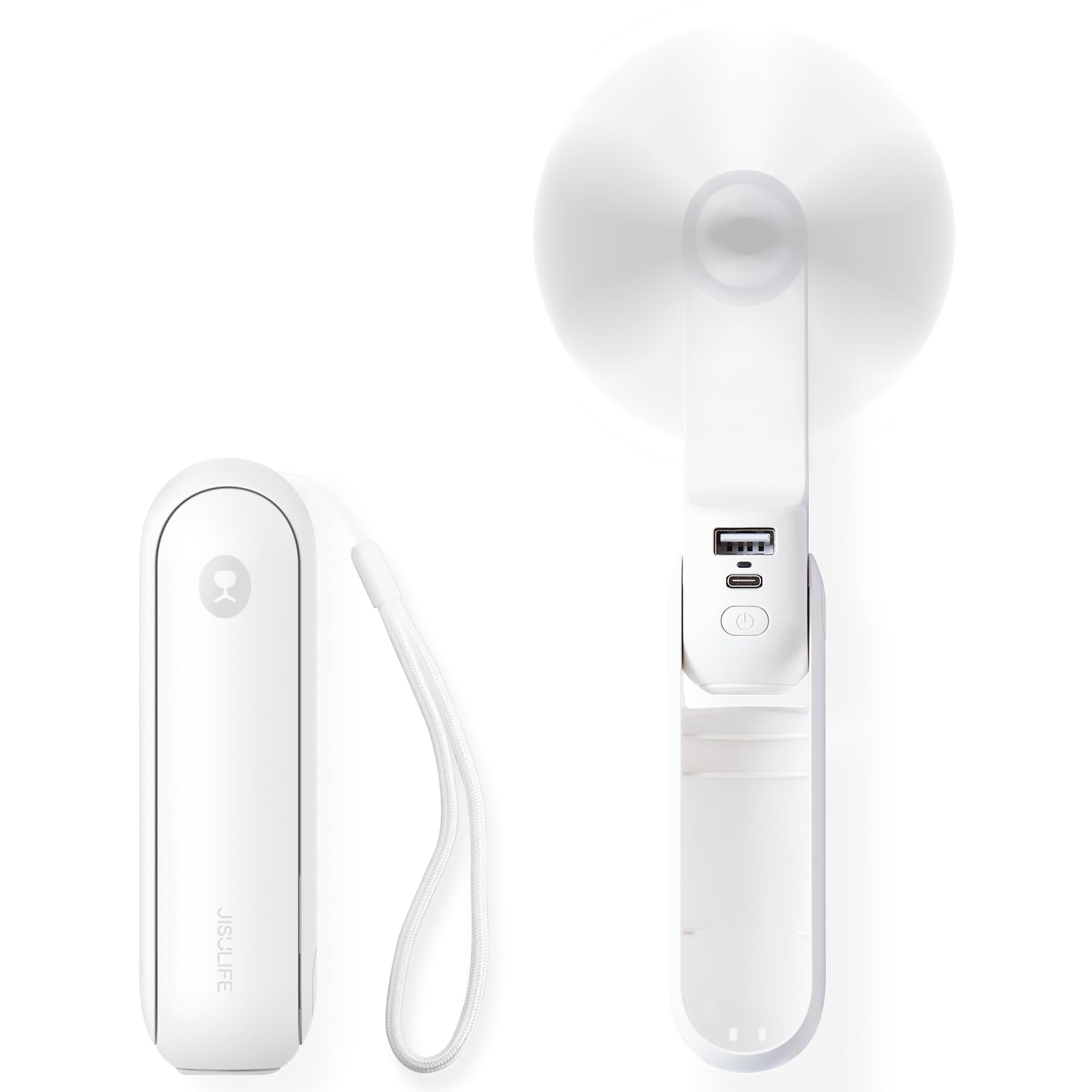 Ventilador de Mano Jisulife Portátil Recargable Con Banco De Energía - Venta Internacional