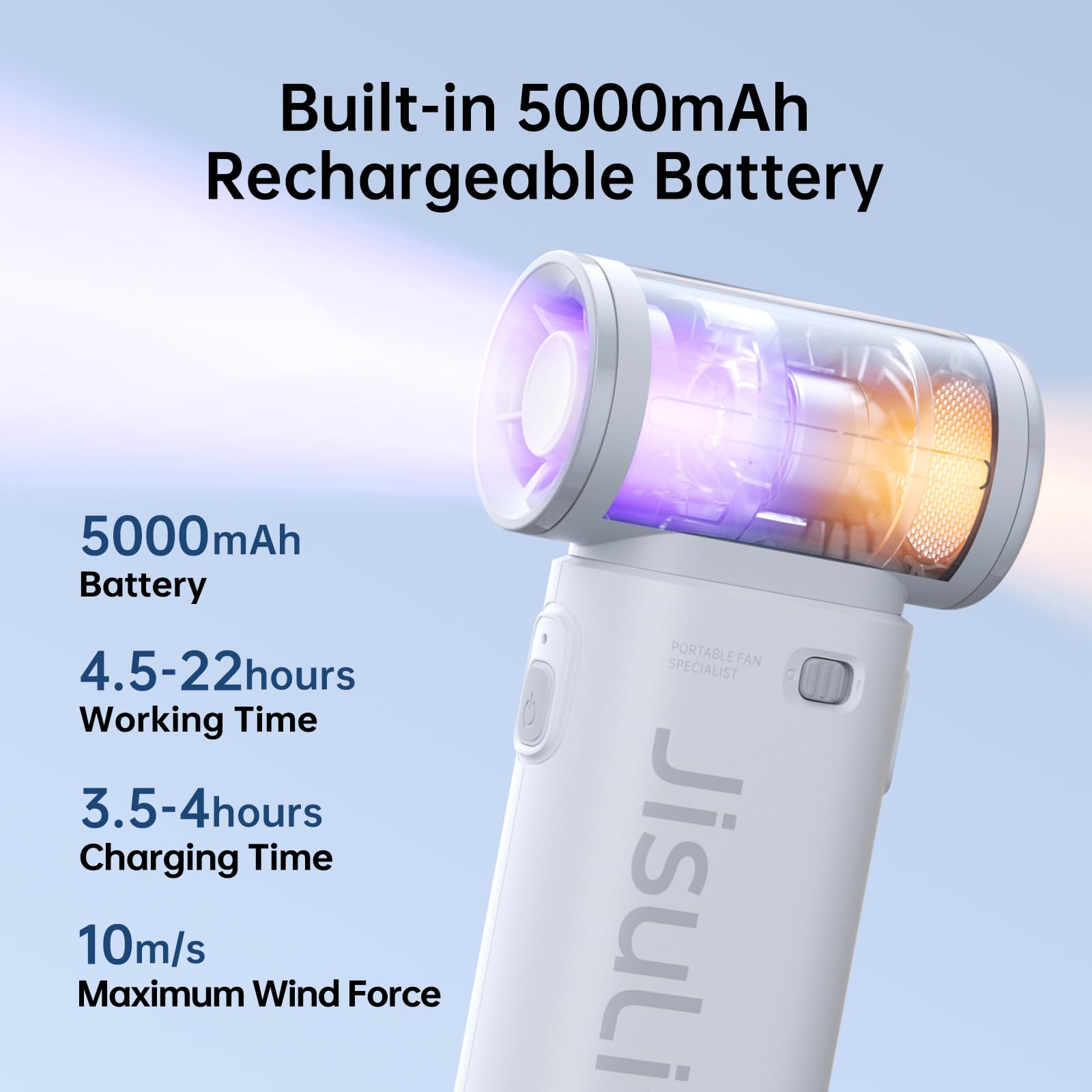 Foto 3 pulgar | Ventilador De Mano Jisulife Life9 Turbo 5000 Mah Recargable Por Usb - Venta Internacional.