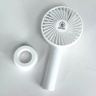 Foto 2 | Ventilador Mini Portátil Recargable Usb Con Base Y Mano Para Viajar Oficina Estudiar En Casa Color Blanco
