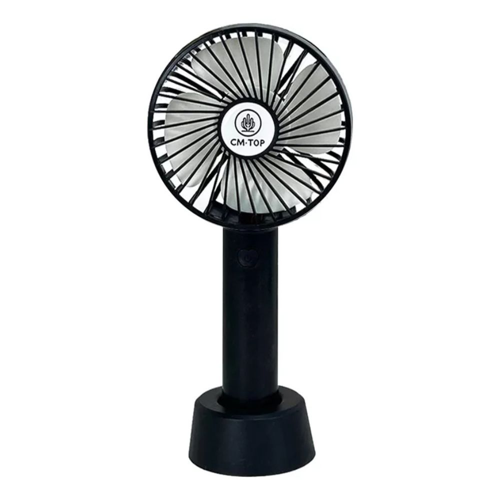 Foto 2 pulgar | Mini Ventilador De Mano Portátil Recargable 3 Velocidades Con Base Y Mano Color Negro